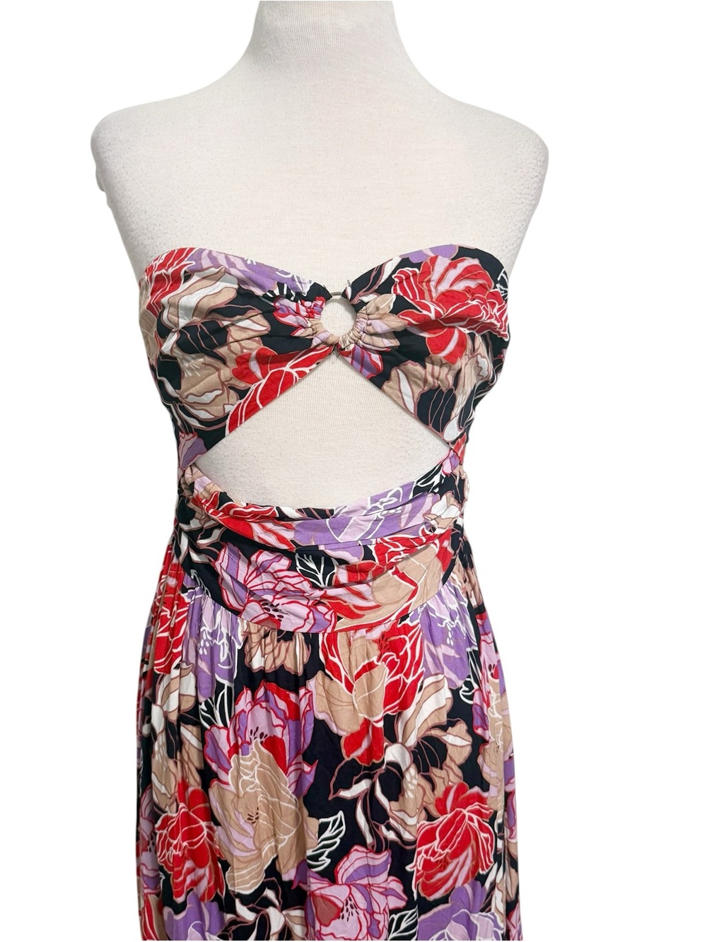 Petal & Pup Floral Strapless Cutout Noosa Maxi Dress Large NWOT - Picture 7 of 15